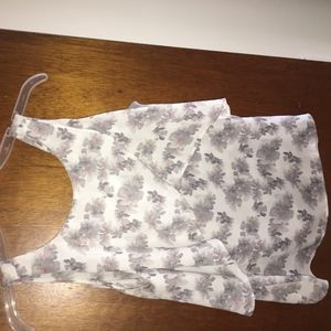 Gray/White/Pink Floral Tank